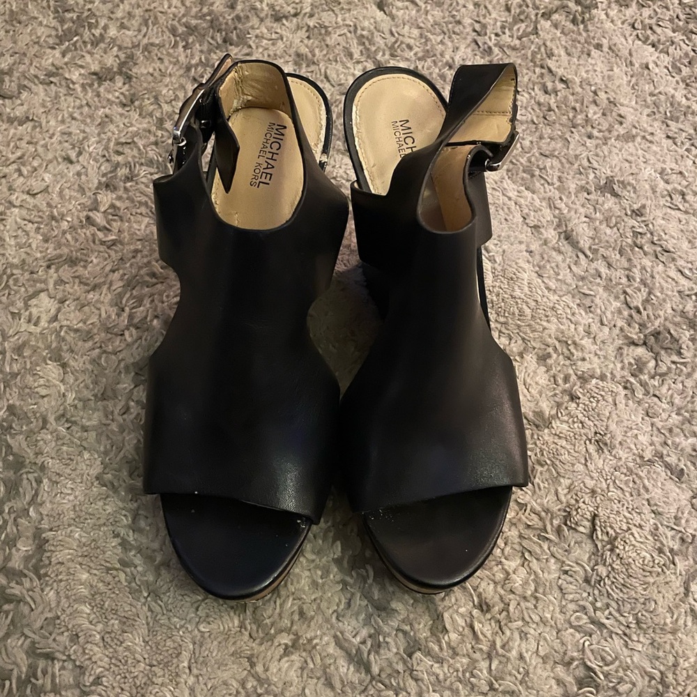 Michael Kors Black Open-Toe Heels